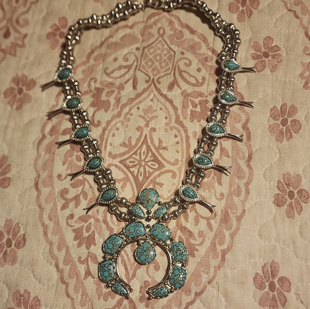 Vintage Turquoise Silver Necklace